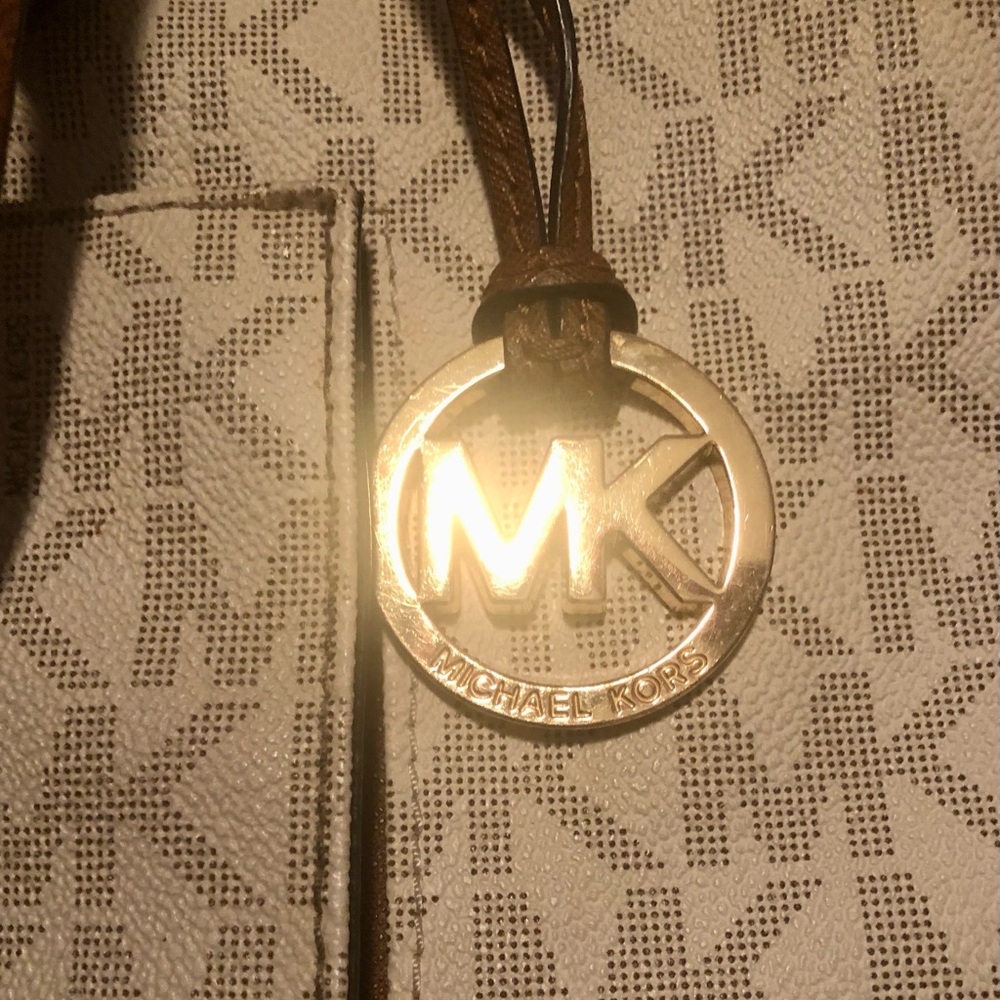 Michael Kors Beige and Brown Signature Tote - Picture 6 of 8